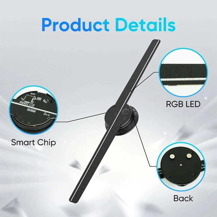 Harwelton™ 3D Hologram LED Fan Display with Adjustable Brightness