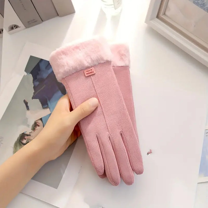 Harwelton™ Velvet-Lined Suede Winter Gloves with Plush Cuff