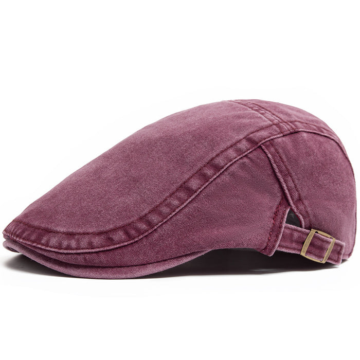 Harwelton Washed Denim Flat Cap with Buckle Back