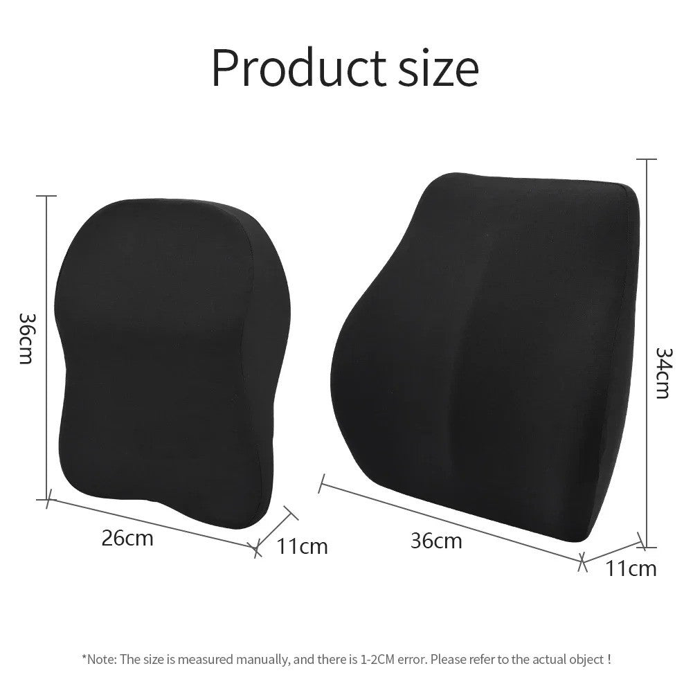 Harwelton™ Memory Foam Lumbar Pillow for Car Seats with Adjustable Height