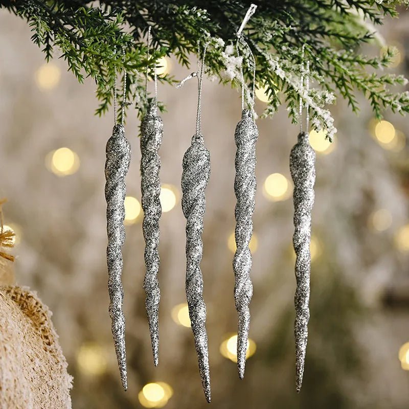 Shatterproof Acrylic Icicle Christmas Tree Decorations Set