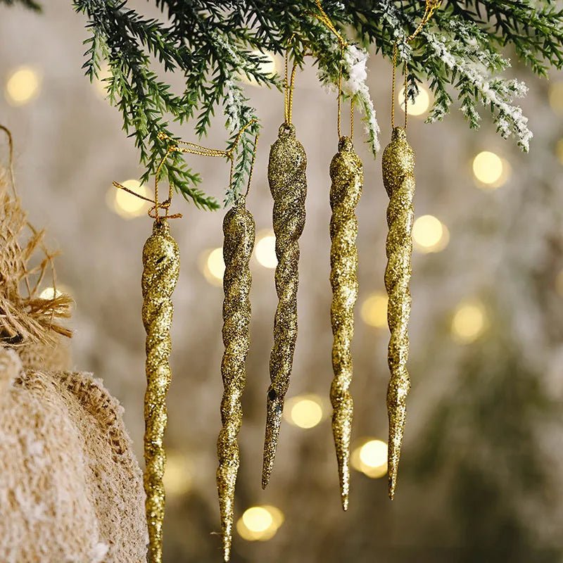 Shatterproof Acrylic Icicle Christmas Tree Decorations Set