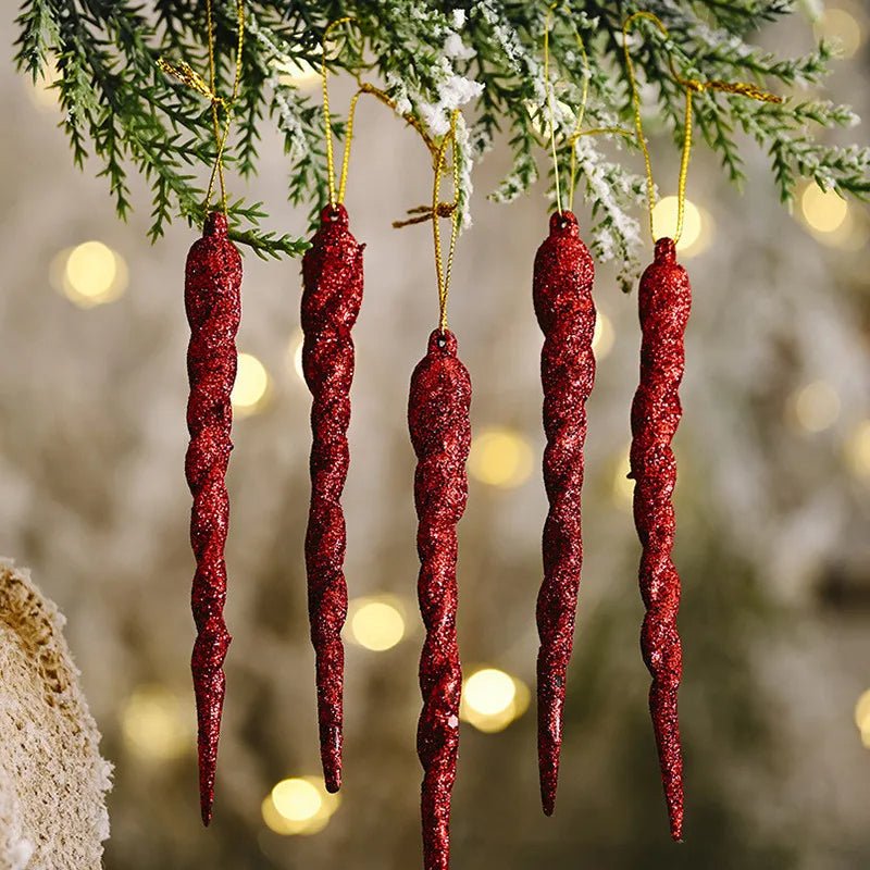 Shatterproof Acrylic Icicle Christmas Tree Decorations Set