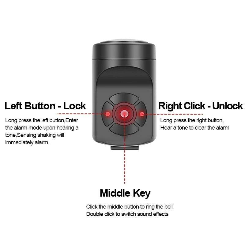 120dB Bike Alarm with Motion Sensor and USB Charging