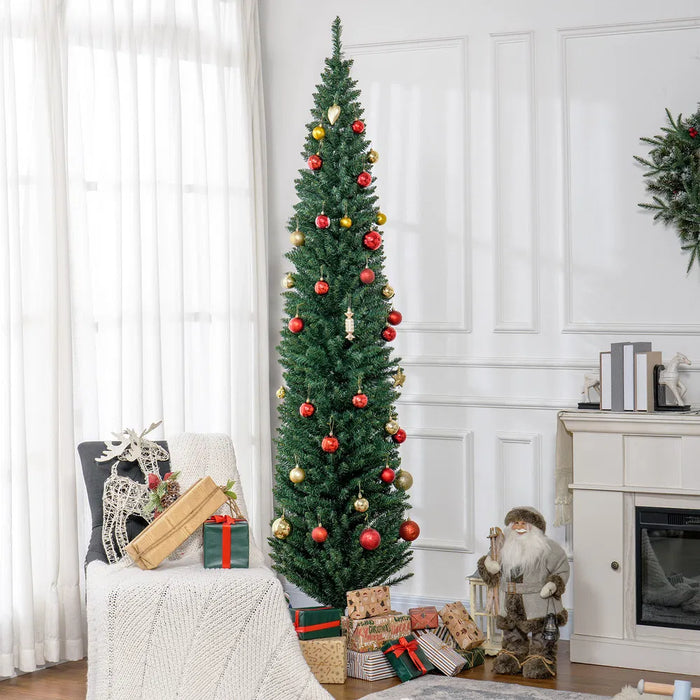 Harwelton Green Pencil Christmas Tree, 8ft Slim and Unlit