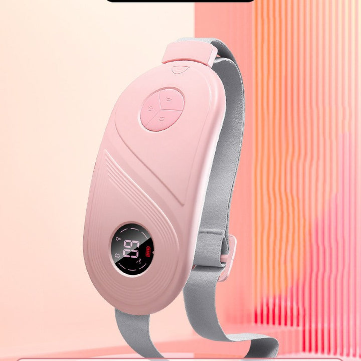 White USB heated waist belt with digital display