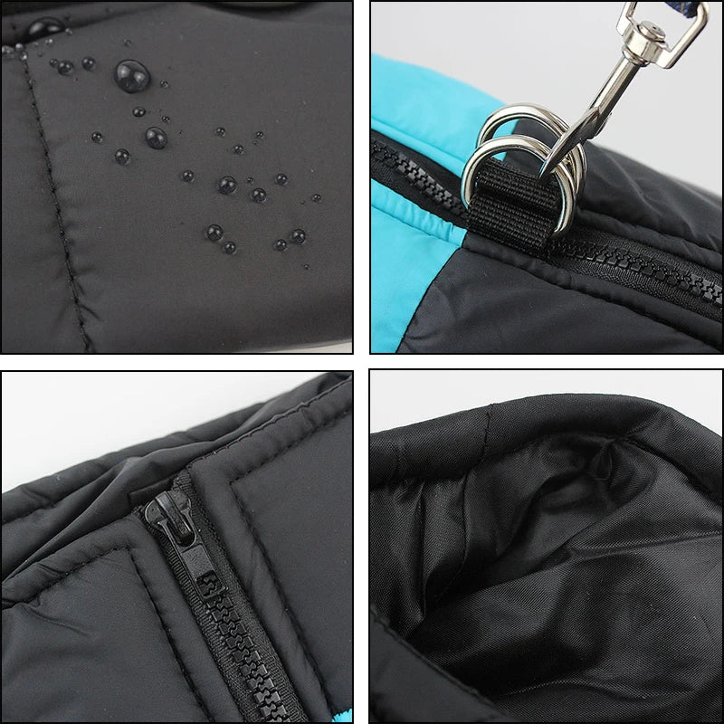 Waterproof Winter Dog Coat with D-Ring for Small to Large Dogs