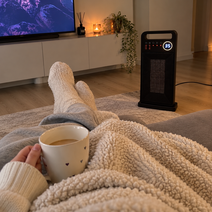A hot drink and a warm room