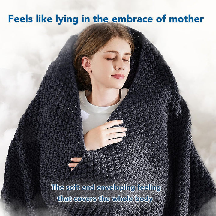 Chunky Knit Weighted Blanket in Breathable Cooling Microfibre