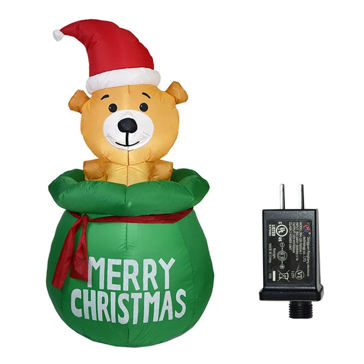 Inflatable Christmas Figure with LED Lights, 1.5 m Tall