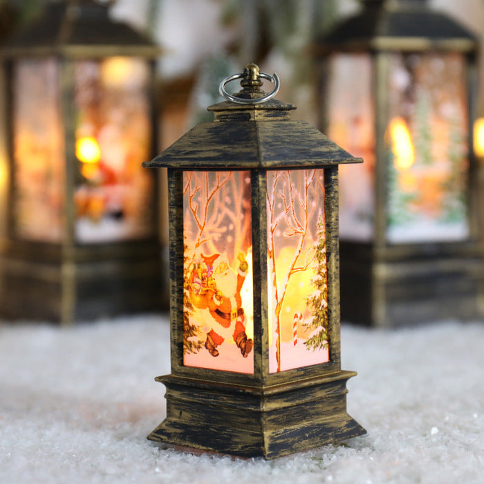 Harwelton™ Swirling Glitter Christmas Lantern with Colour-Changing LED