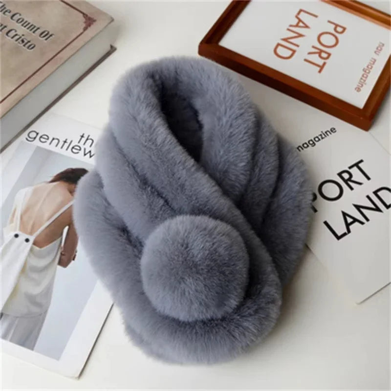 Plush Faux Fur Loop Scarf – Soft, Snug Neck Warmer