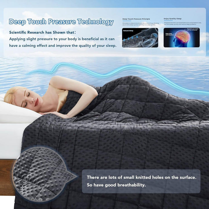 Weighted Blanket with Dot Texture and Cooling Microfibre
