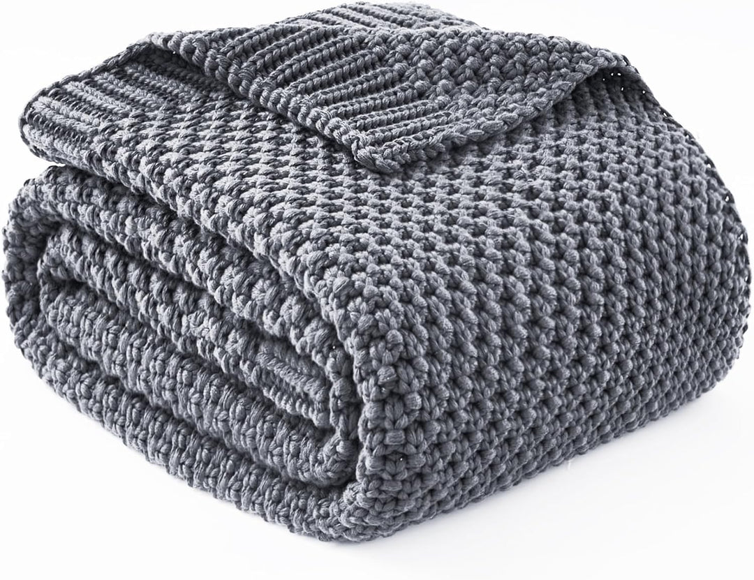 Chunky Knit Weighted Blanket in Breathable Cooling Microfibre