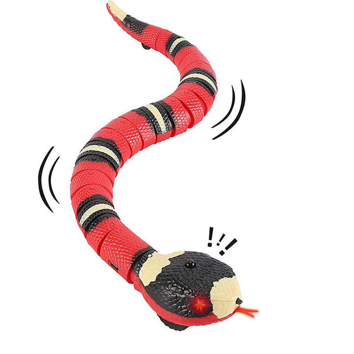Interactive Robotic Snake Cat Toy with Obstacle Sensors