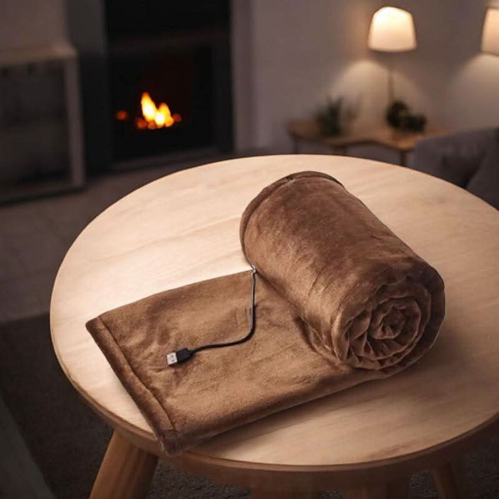 Harwelton™ Wearable USB Heated Flannel Blanket with 3 Settings