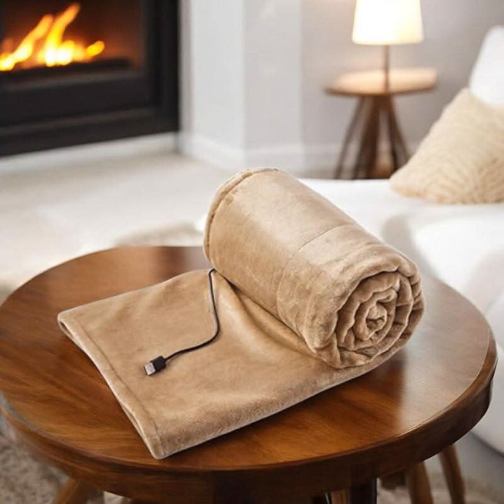 Harwelton™ Wearable USB Heated Flannel Blanket with 3 Settings