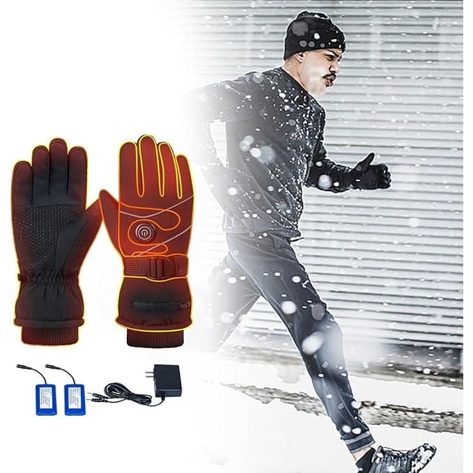 USB Rechargeable Heated Mittens with Touchscreen Fingertips