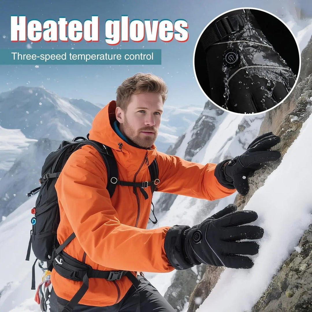 USB Rechargeable Heated Mittens with Touchscreen Fingertips