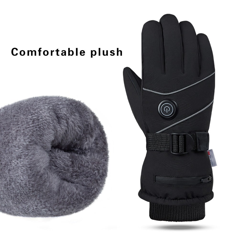 USB Rechargeable Heated Mittens with Touchscreen Fingertips