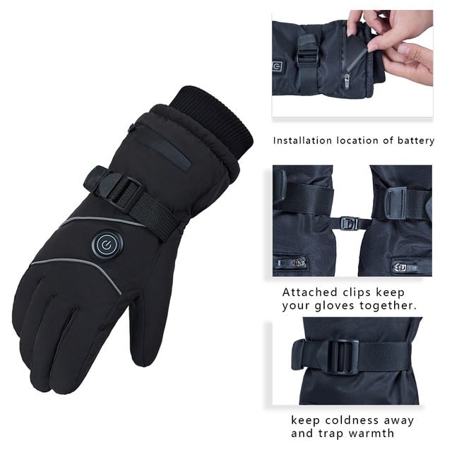 USB Rechargeable Heated Mittens with Touchscreen Fingertips