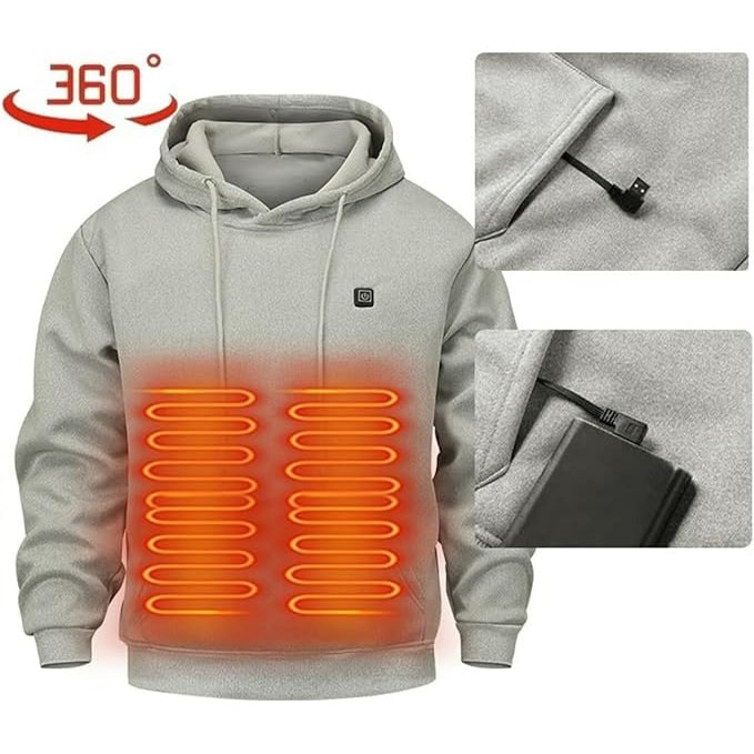 Harwelton™ Zip-Up Heated Hoodie with Drawstring Hood &amp; 3 Heat Levels