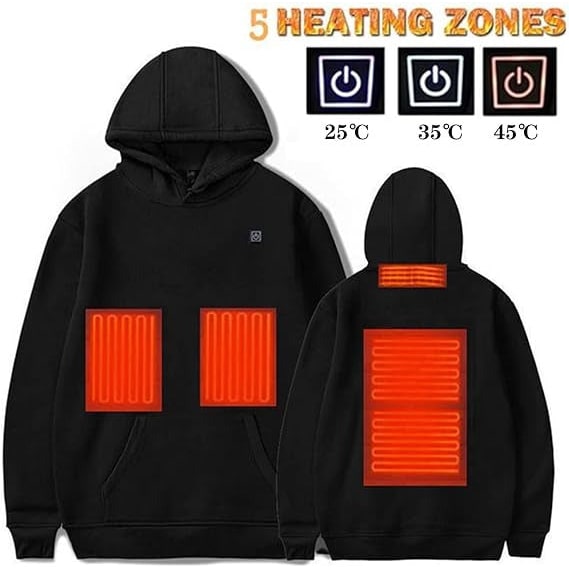 Harwelton™ Zip-Up Heated Hoodie with Drawstring Hood &amp; 3 Heat Levels