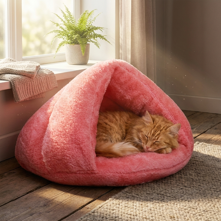 Harwelton™ Self-Warming Cat Bed with Soft Faux Fur and Non-Slip Base