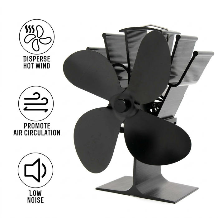 Harwelton™ Heat-Powered Stove Fan for Wood Burners, No Electricity