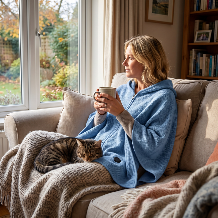 Harwelton™ Hooded USB Heated Shawl with Zip and 3 Heat Settings