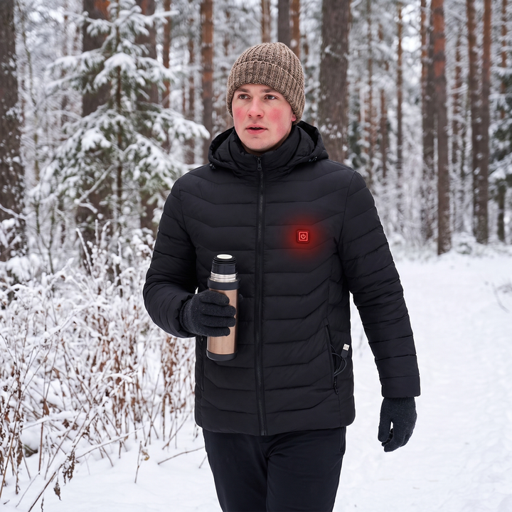 Unisex Heated Jacket with 9 Heat Zones &amp; Detachable Hood – Harwelton