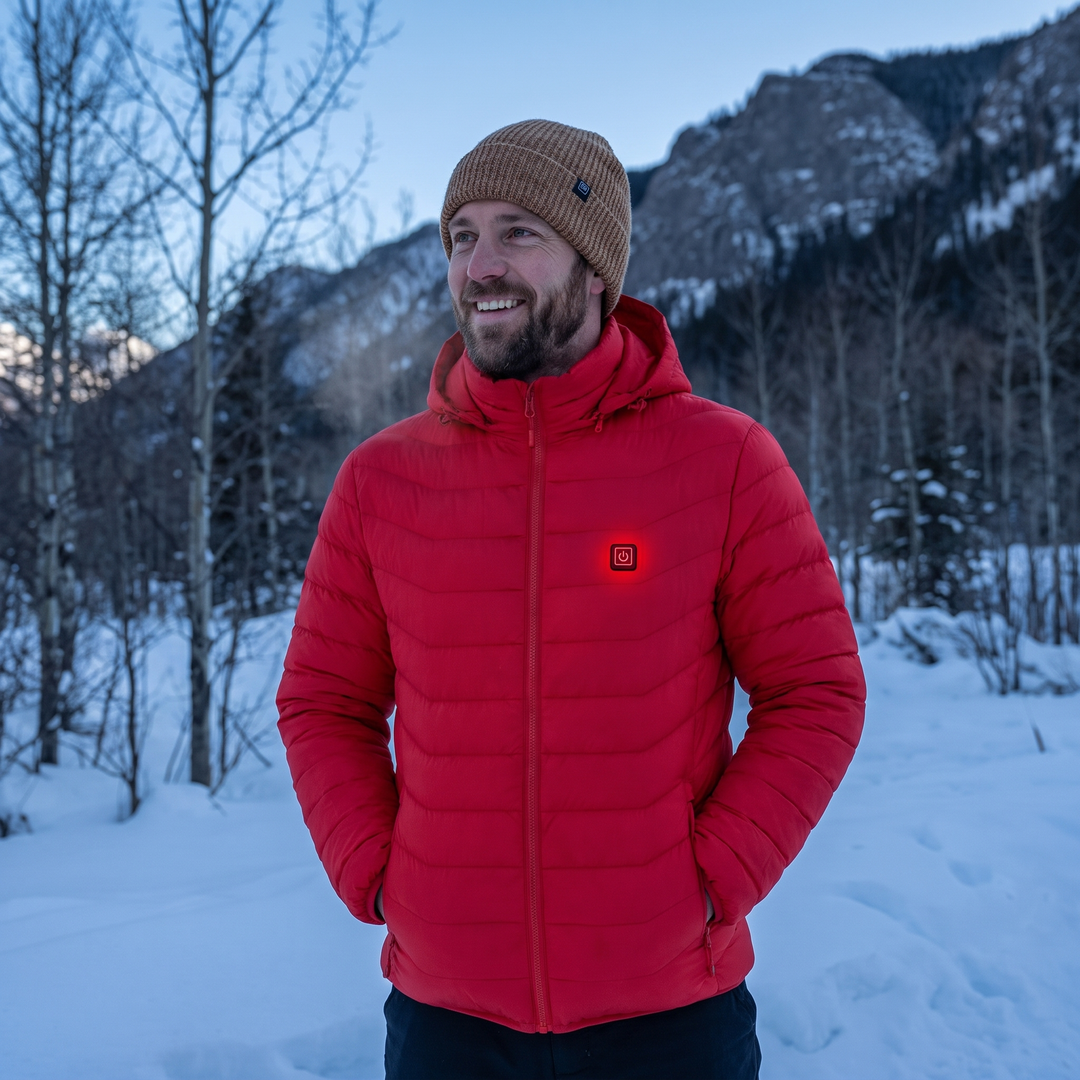 Unisex Heated Jacket with 9 Heat Zones &amp; Detachable Hood – Harwelton