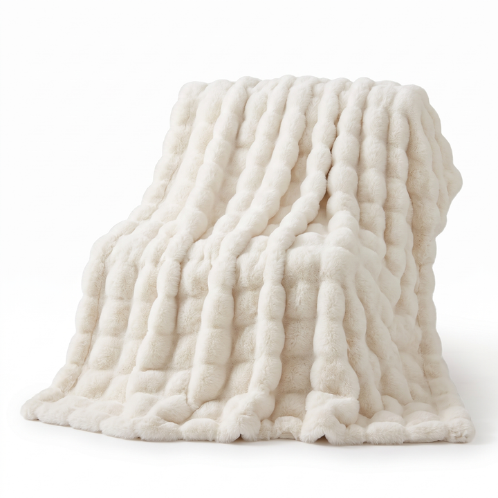 Harwelton™ Double-Lined Rabbit Faux Fur Throw with Real Weight
