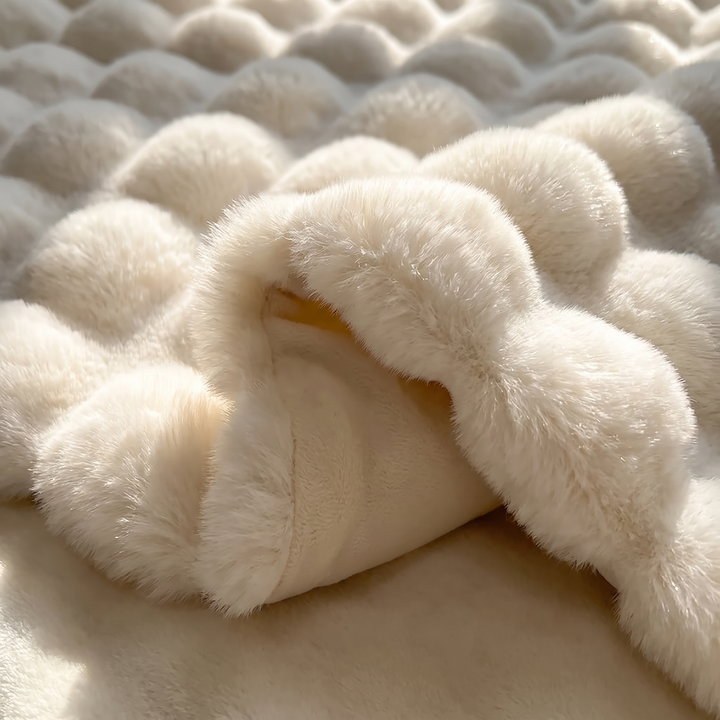 Harwelton™ Double-Lined Rabbit Faux Fur Throw with Real Weight