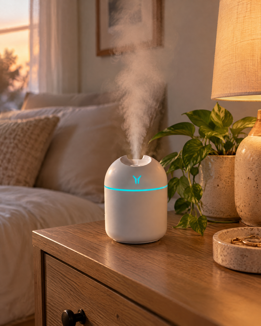 Mini USB Humidifier with Colour-Changing Night Light