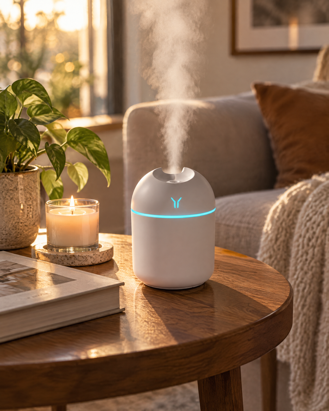 Mini USB Humidifier with Colour-Changing Night Light