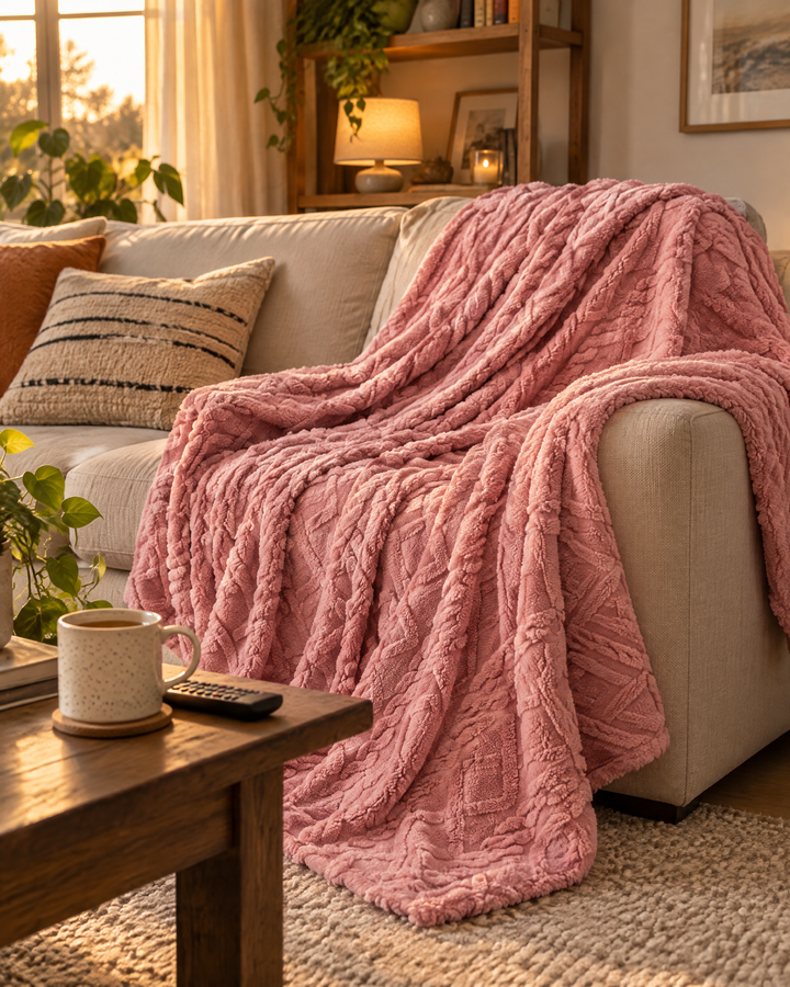 Fluffy Flannel Fleece Throw, Lightweight Yet Seriously Warm