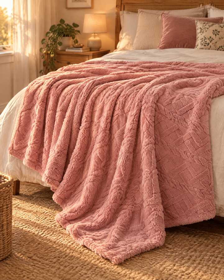 Fluffy Flannel Fleece Throw, Lightweight Yet Seriously Warm