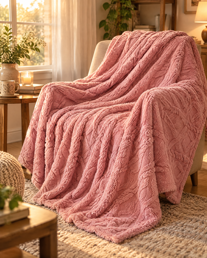 Fluffy Flannel Fleece Throw, Lightweight Yet Seriously Warm