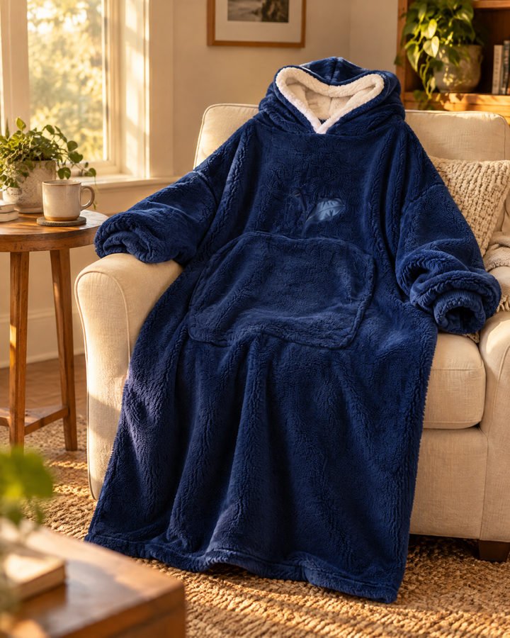 Harwelton™ Extra Long Sherpa Blanket Hoodie for Adults with Large Pocket