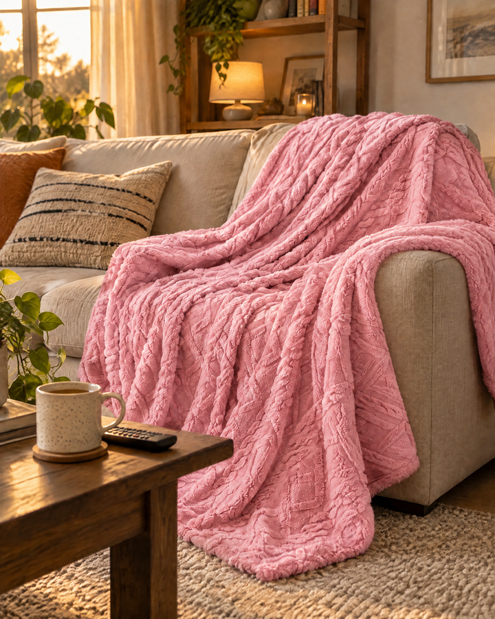 Fluffy Flannel Fleece Throw, Lightweight Yet Seriously Warm