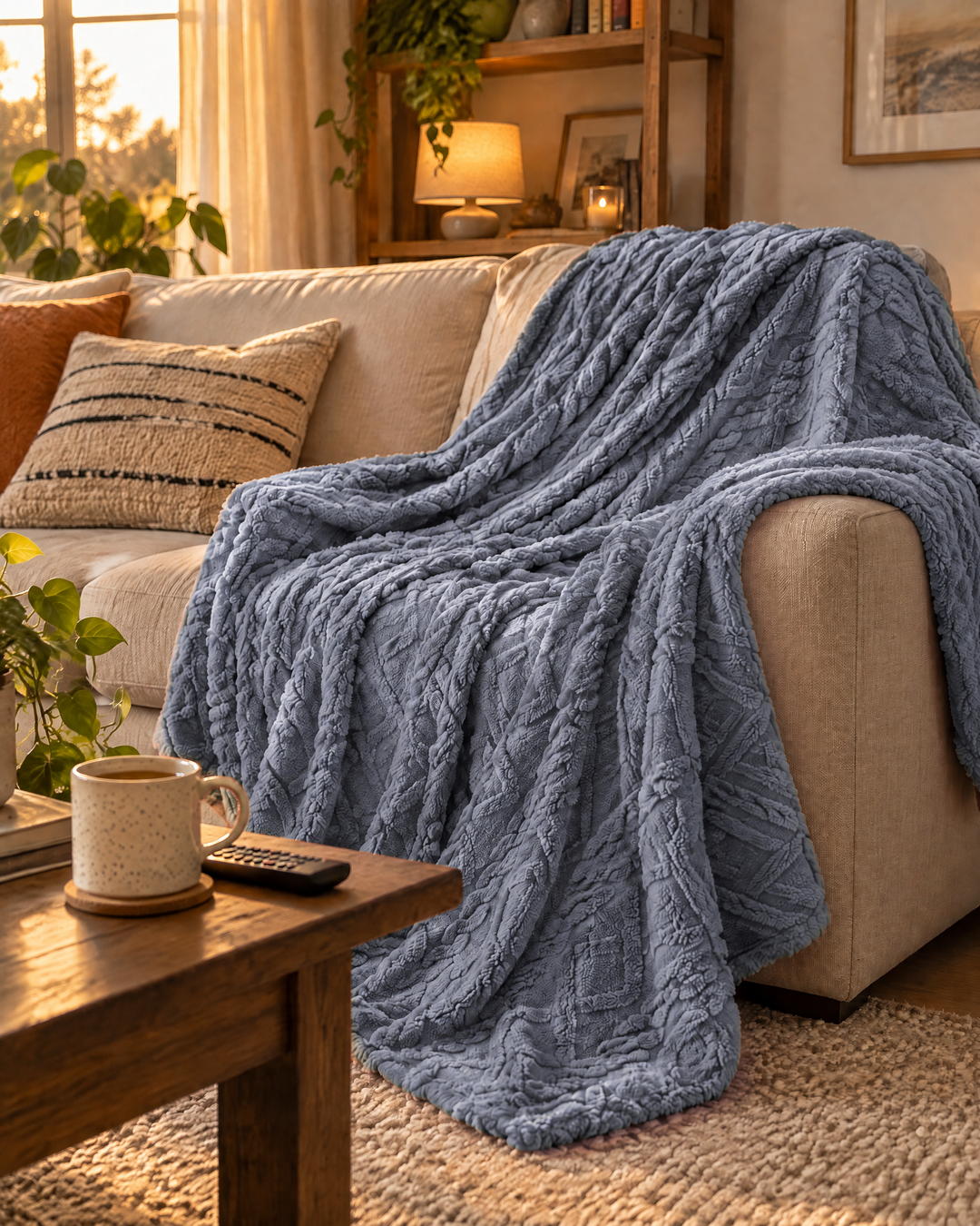 Fluffy Flannel Fleece Throw, Lightweight Yet Seriously Warm