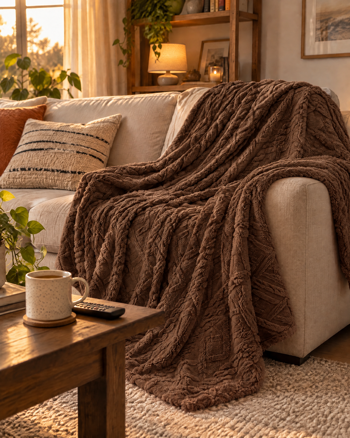 Fluffy Flannel Fleece Throw, Lightweight Yet Seriously Warm