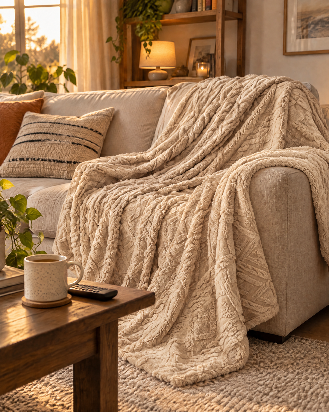 Fluffy Flannel Fleece Throw, Lightweight Yet Seriously Warm
