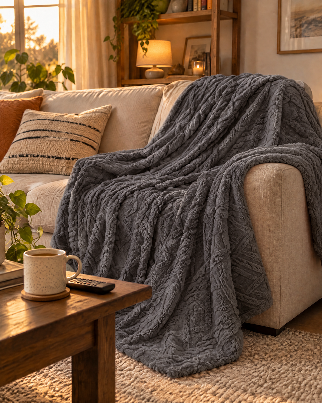 Fluffy Flannel Fleece Throw, Lightweight Yet Seriously Warm