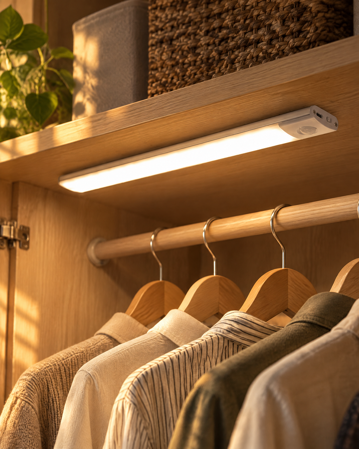 Harwelton™ Rechargeable Motion Sensor Wardrobe Light – Magnetic Stick-On LED
