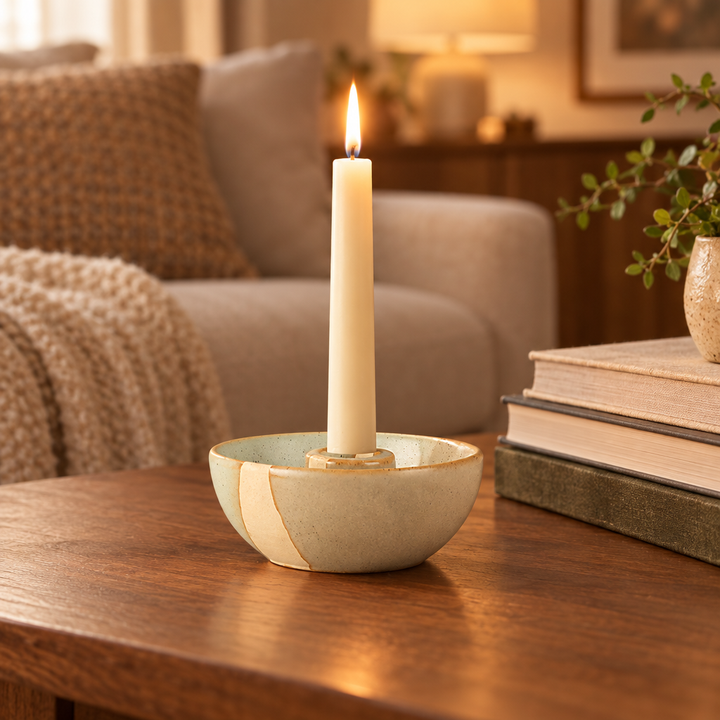 Ceramic Taper Candle Holder – Modern Nordic Candlestick Holders for Dining Table &amp; Mantel Decor