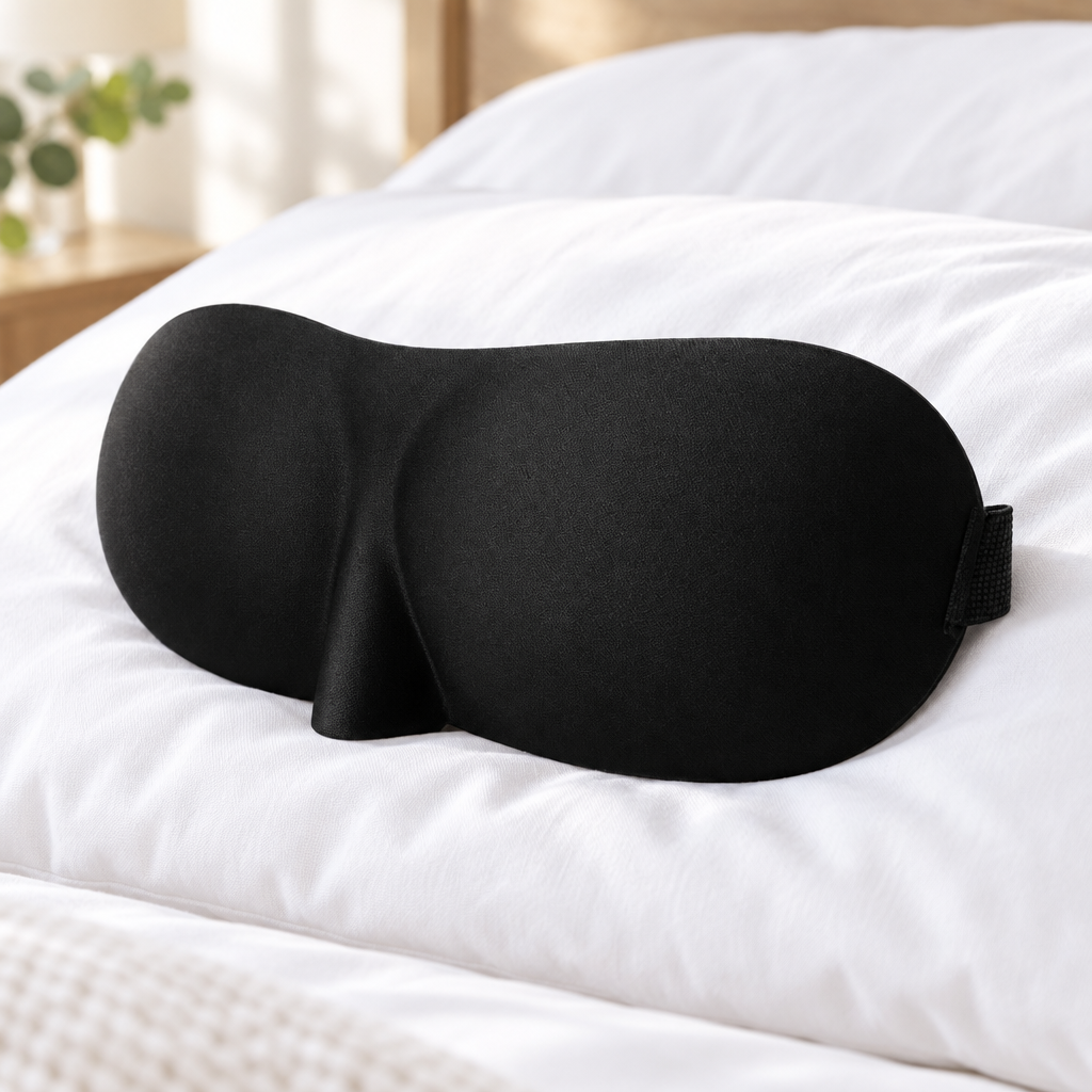 Contoured Sleep Mask – 3D Blackout Eye Mask for Sleeping, Travel &amp; Naps, Adjustable Strap, 1 to 10 Pack