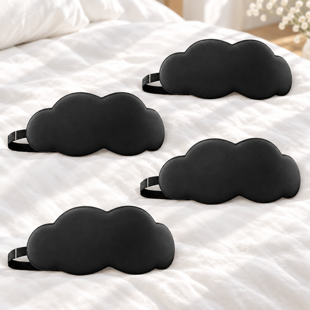 Contoured Sleep Mask – 3D Blackout Eye Mask for Sleeping, Travel &amp; Naps, Adjustable Strap, 1 to 10 Pack