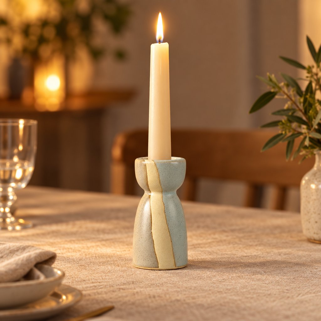 Ceramic Taper Candle Holder – Modern Nordic Candlestick Holders for Dining Table &amp; Mantel Decor